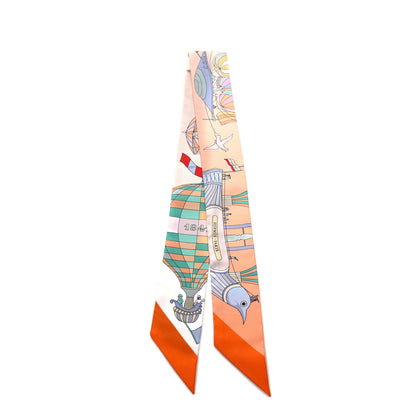 Hermes Silk Les Folies Du Ciel Twilly Abricot Vert Multicolor 2 of 4