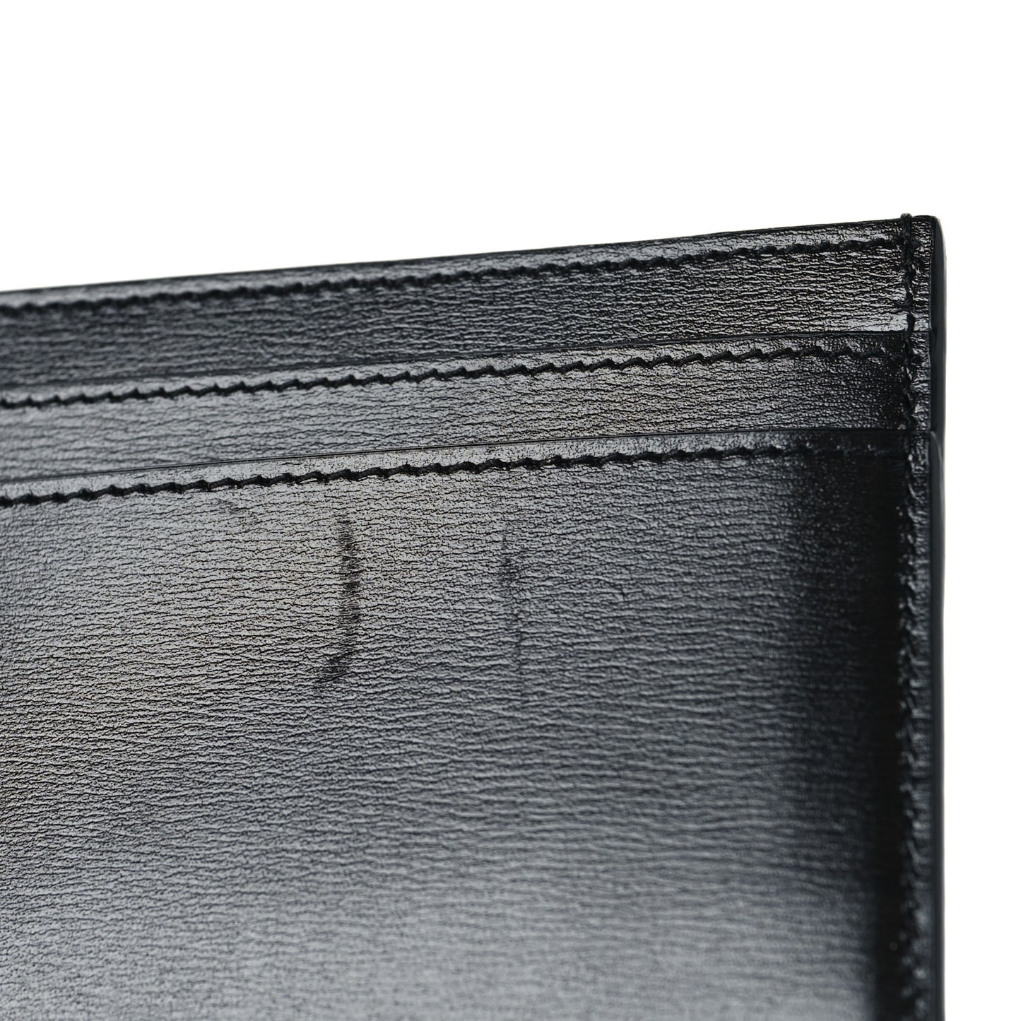 Calfskin Tiny Cassandre Credit Card Case Black