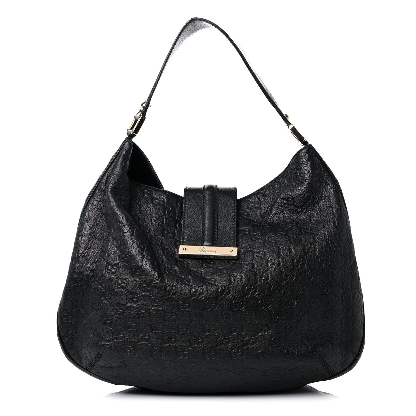 Guccissima Large New Ladies Web Hobo Black
