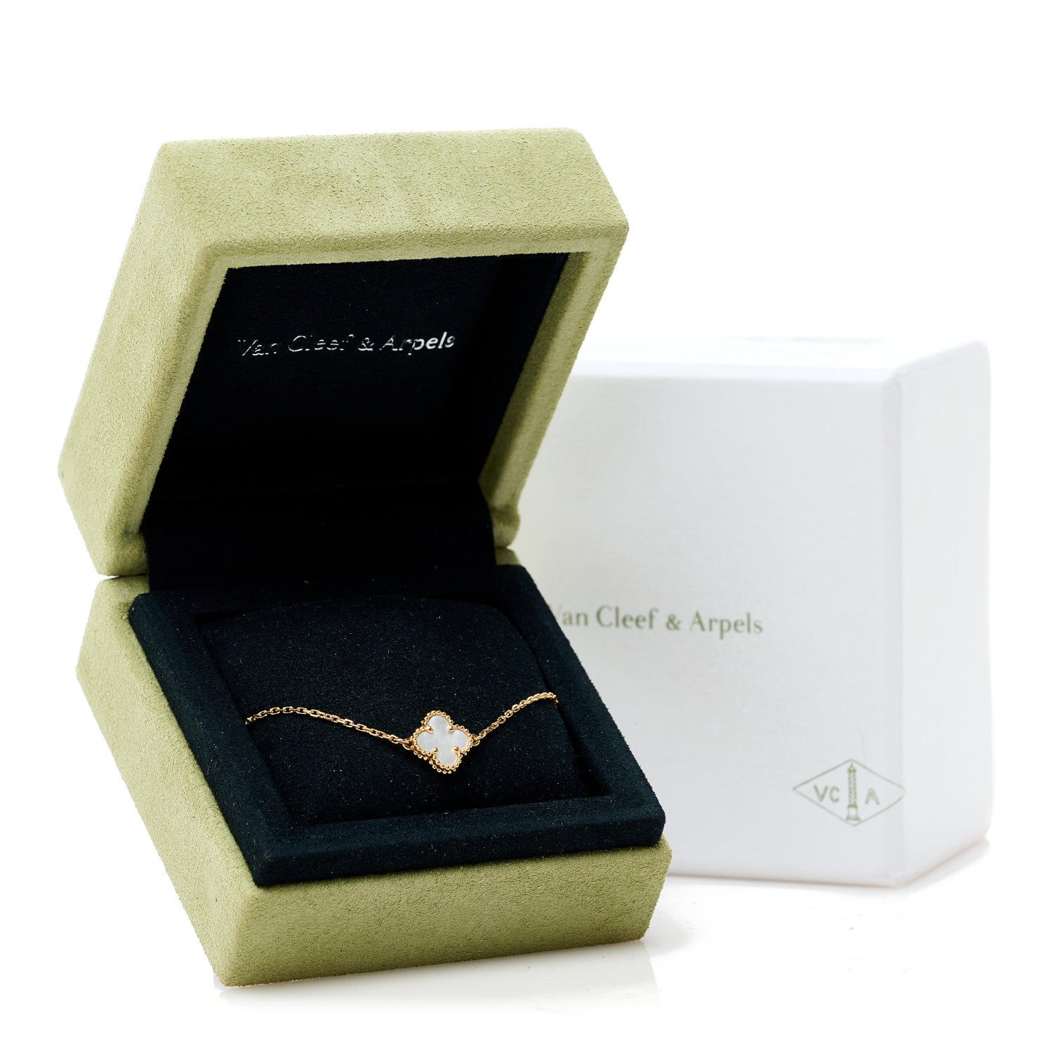 Van Cleef & Arpels 18K Yellow Gold Mother of Pearl Sweet Alhambra Bracelet 5 of 5