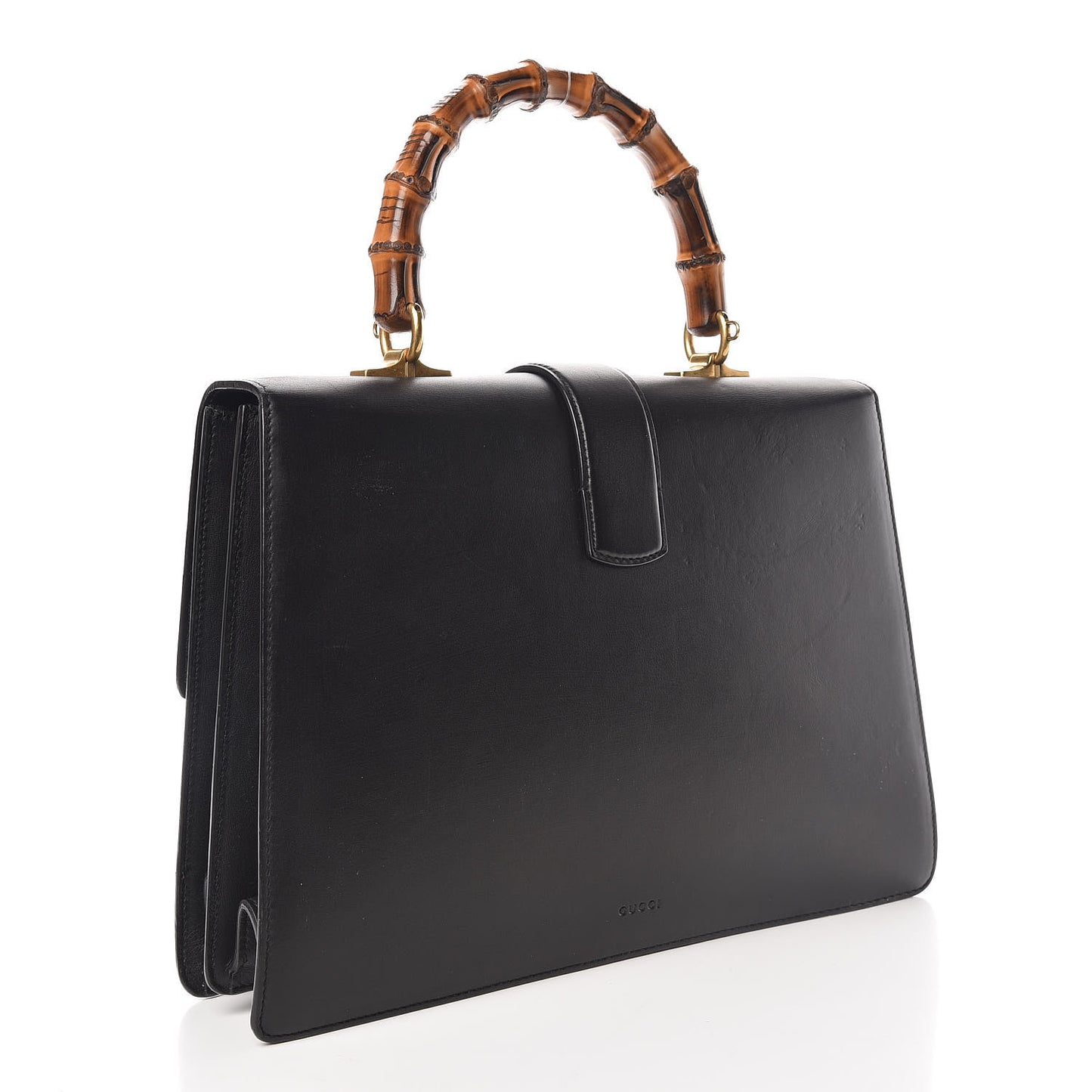 Calfskin Bamboo Web Large Dionysus Top Handle Bag Black Bright Evergreen Hibiscus Red