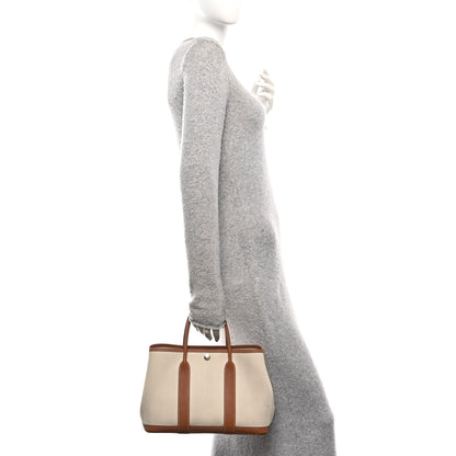 Hermes Grand Chevron Weave Negonda Garden Party 30 TPM Tote Craie Gold 2 of 11