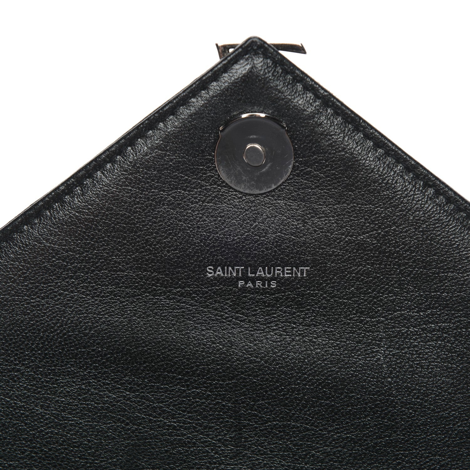 Saint Laurent Sheepskin Matelasse Chevron Monogram Medium College Bag Black 6 of 8