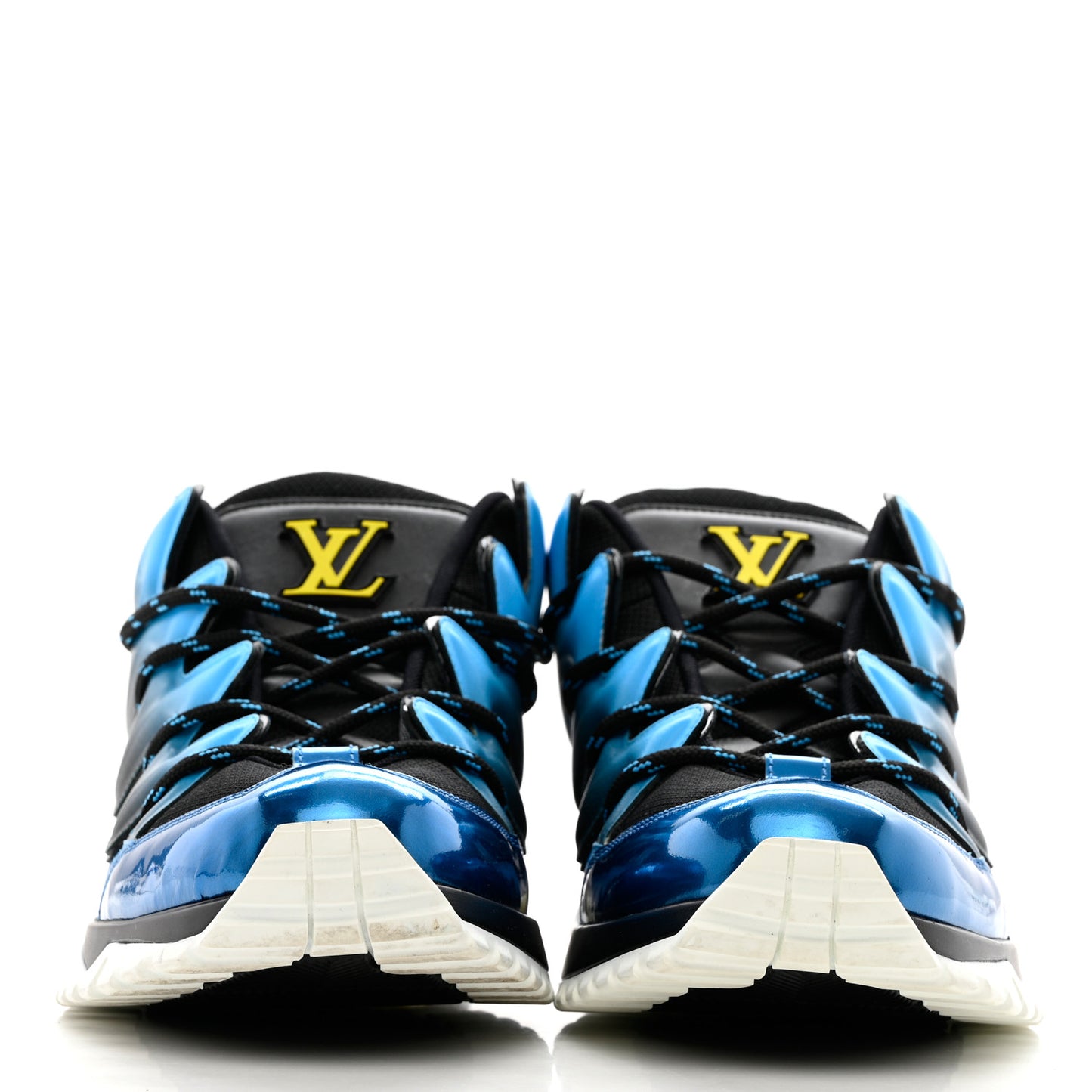 Calfskin Mens Zig Zag Sneakers 11.5 Black Blue