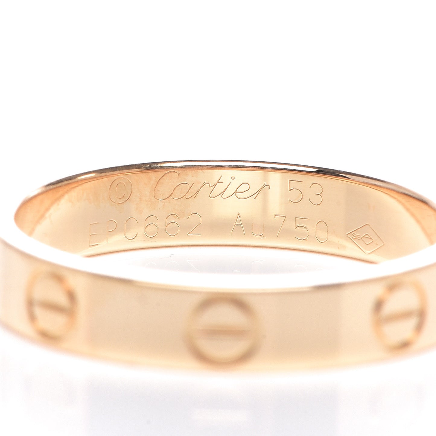 18K Yellow Gold 3.5mm LOVE Wedding Band Ring 53 6.25