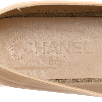 Chanel Lambskin CC Espadrilles 39 Beige Black 8 of 9