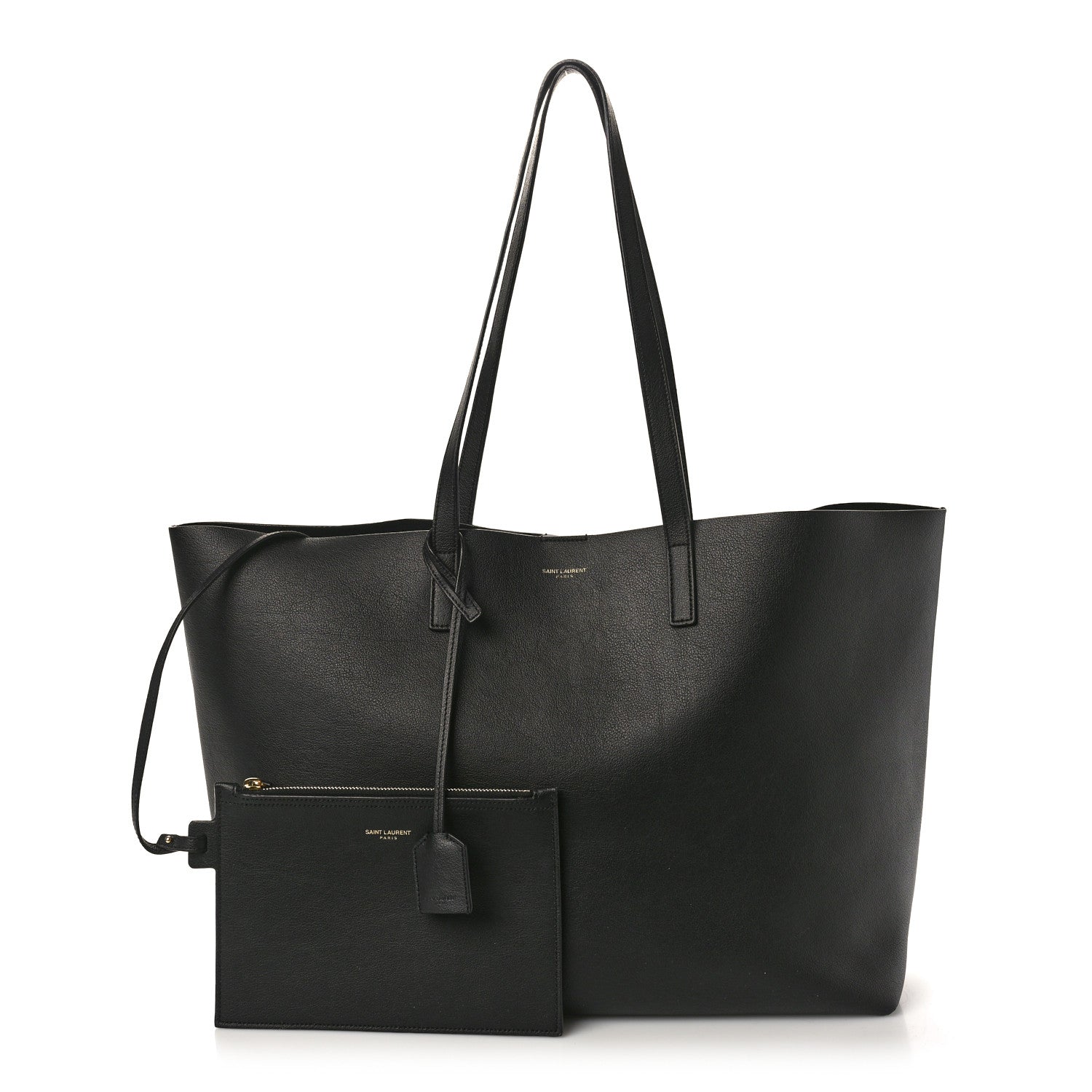 Saint Laurent Calfskin Large Shopping Tote Black 3 of 12