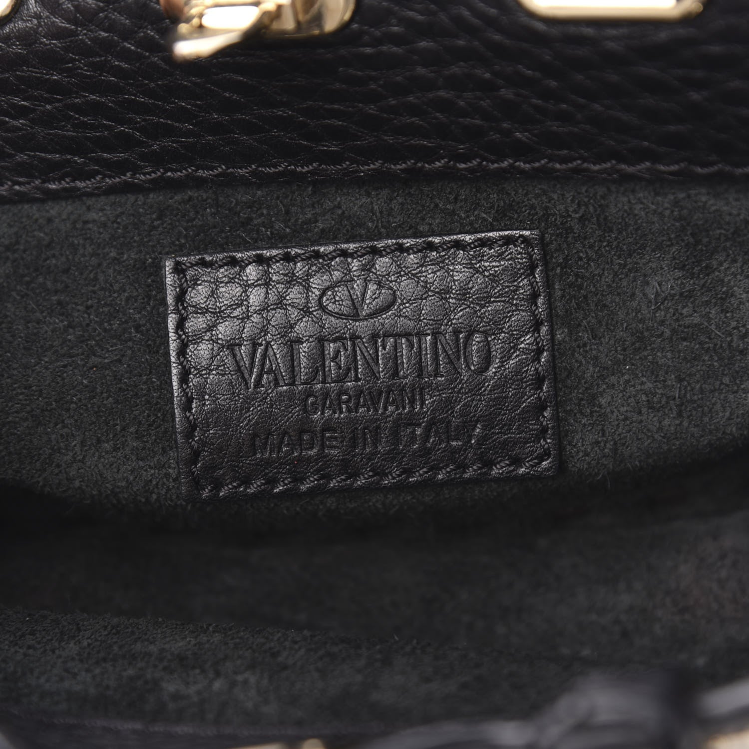 Valentino Garavani Pebbled Calfskin Micro Rockstud Tote Black 6 of 11