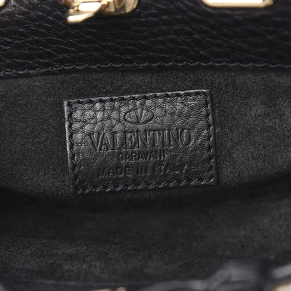Valentino Garavani Pebbled Calfskin Micro Rockstud Tote Black 6 of 11