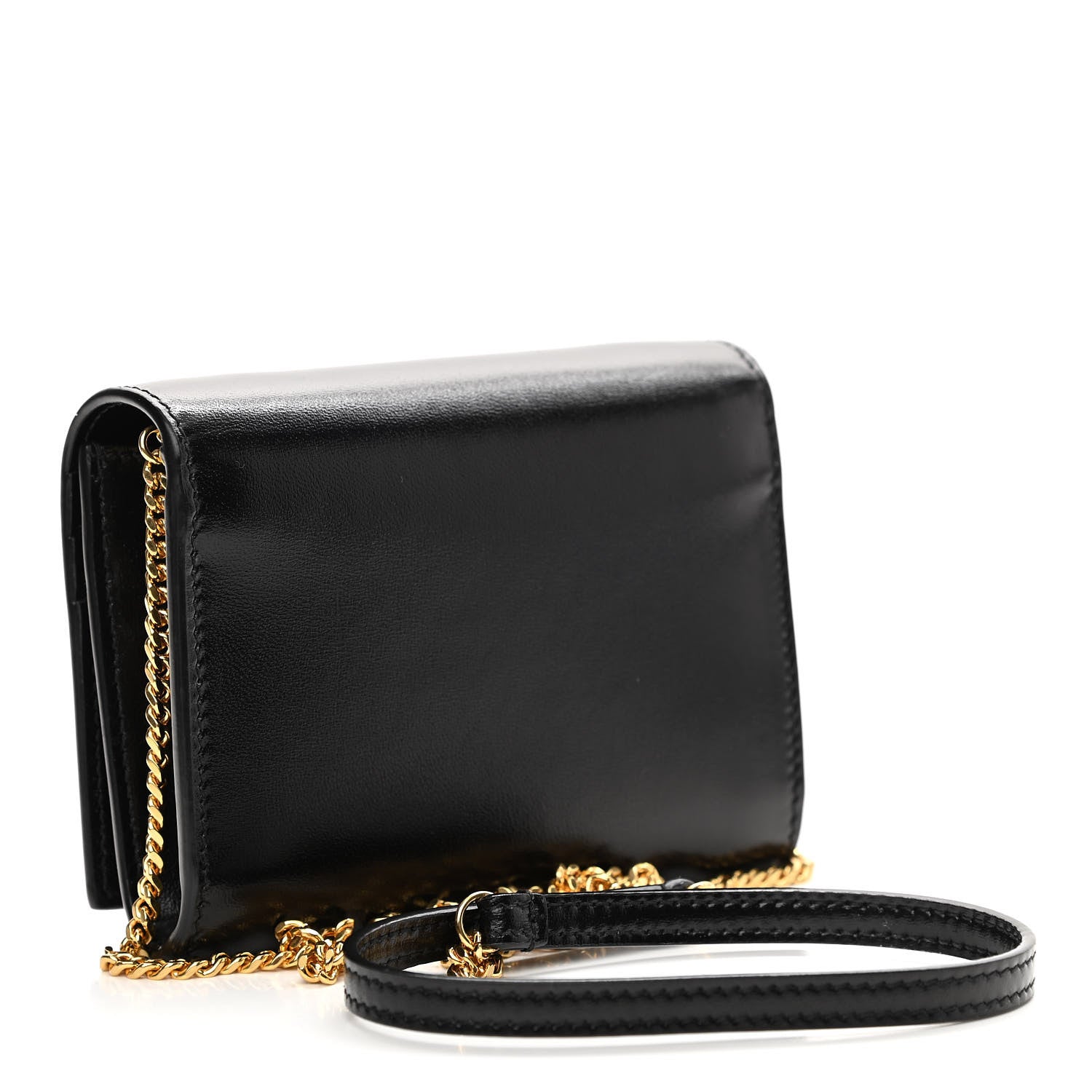 Saint Laurent Calfskin Monogram Chain Card Case Black 3 of 8