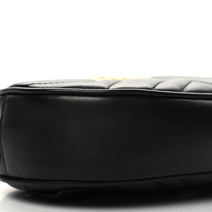 Gucci Calfskin Matelasse GG Marmont Belt Bag 85 34 Black 10 of 11
