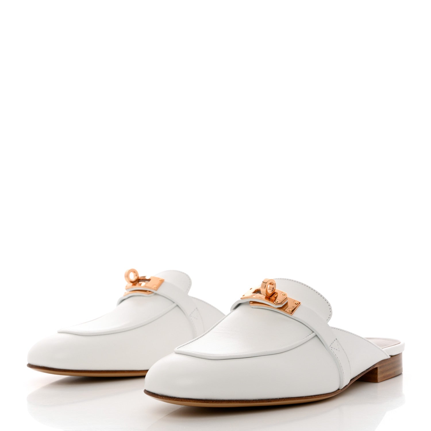 Hermes Calfskin Oz Mules 36 White 3 of 9