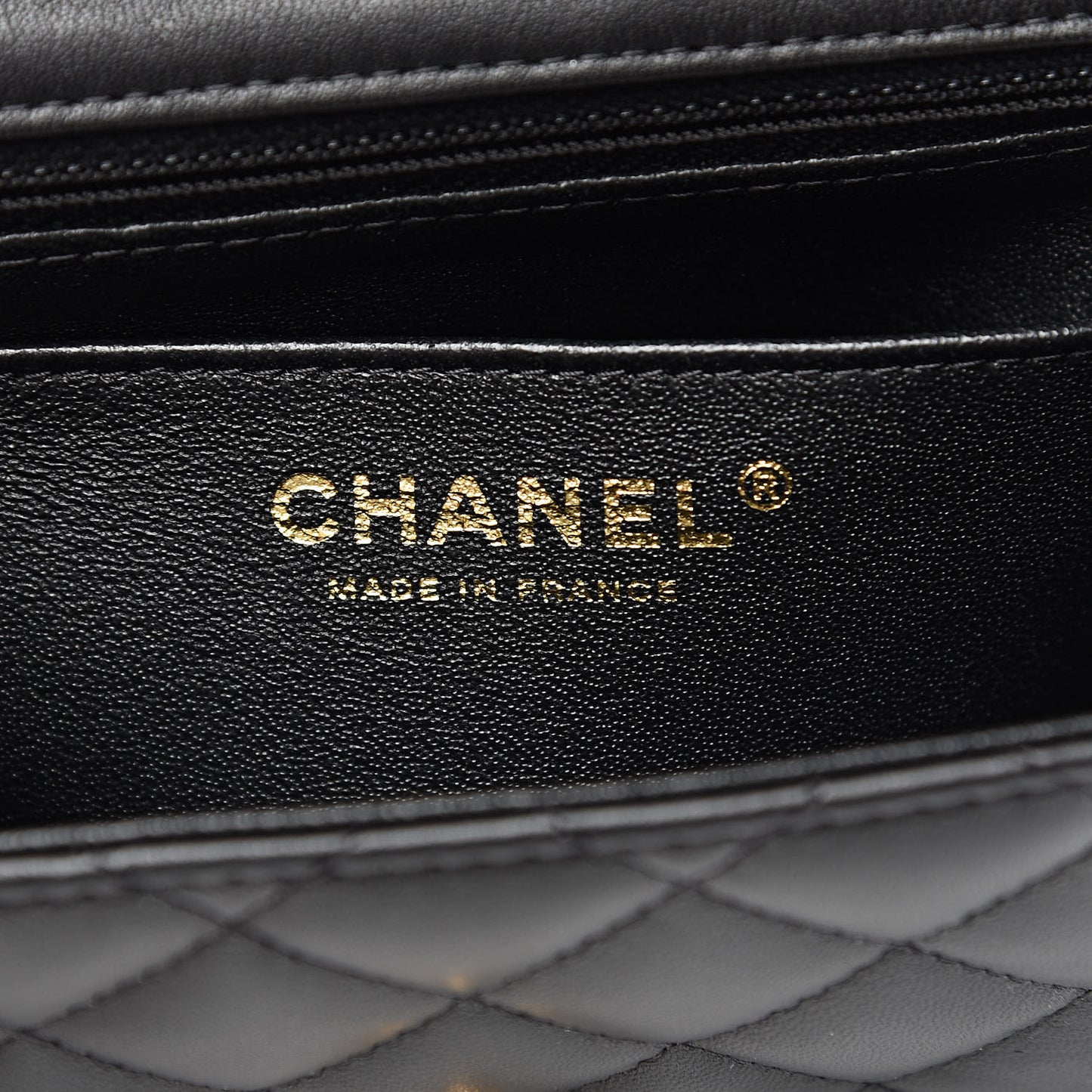 Lambskin Quilted Mini Square Flap Black