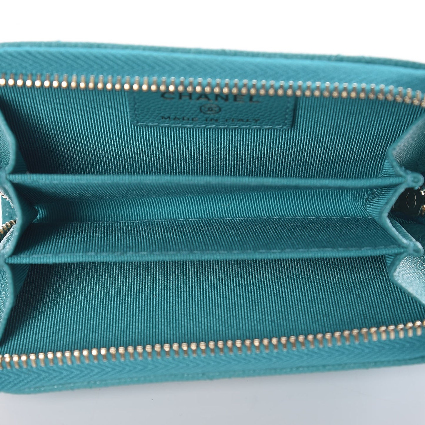Caviar Quilted Zip Coin Purse Turquoise