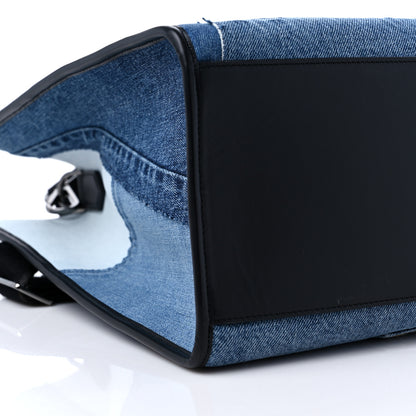 Dolce & Gabbana Large Denim Patchwork Shopping Tote Blue Black 7 of 10