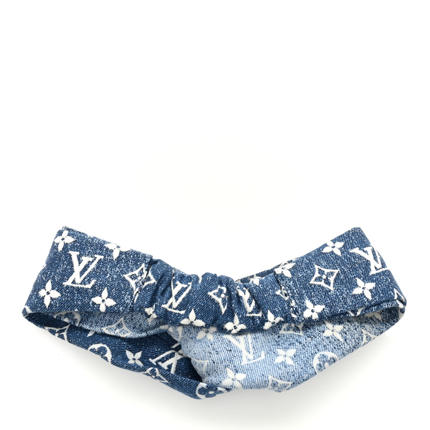 Louis Vuitton Monogram Jacquard Denim Bandeau Headband Blue 3 of 4