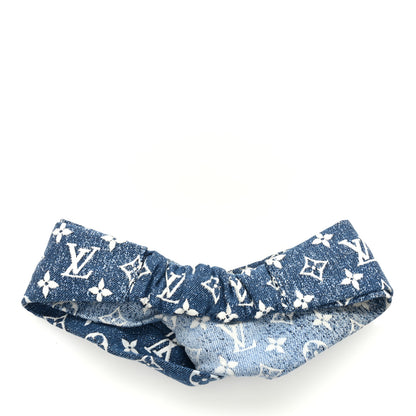 Louis Vuitton Monogram Jacquard Denim Bandeau Headband Blue 3 of 4