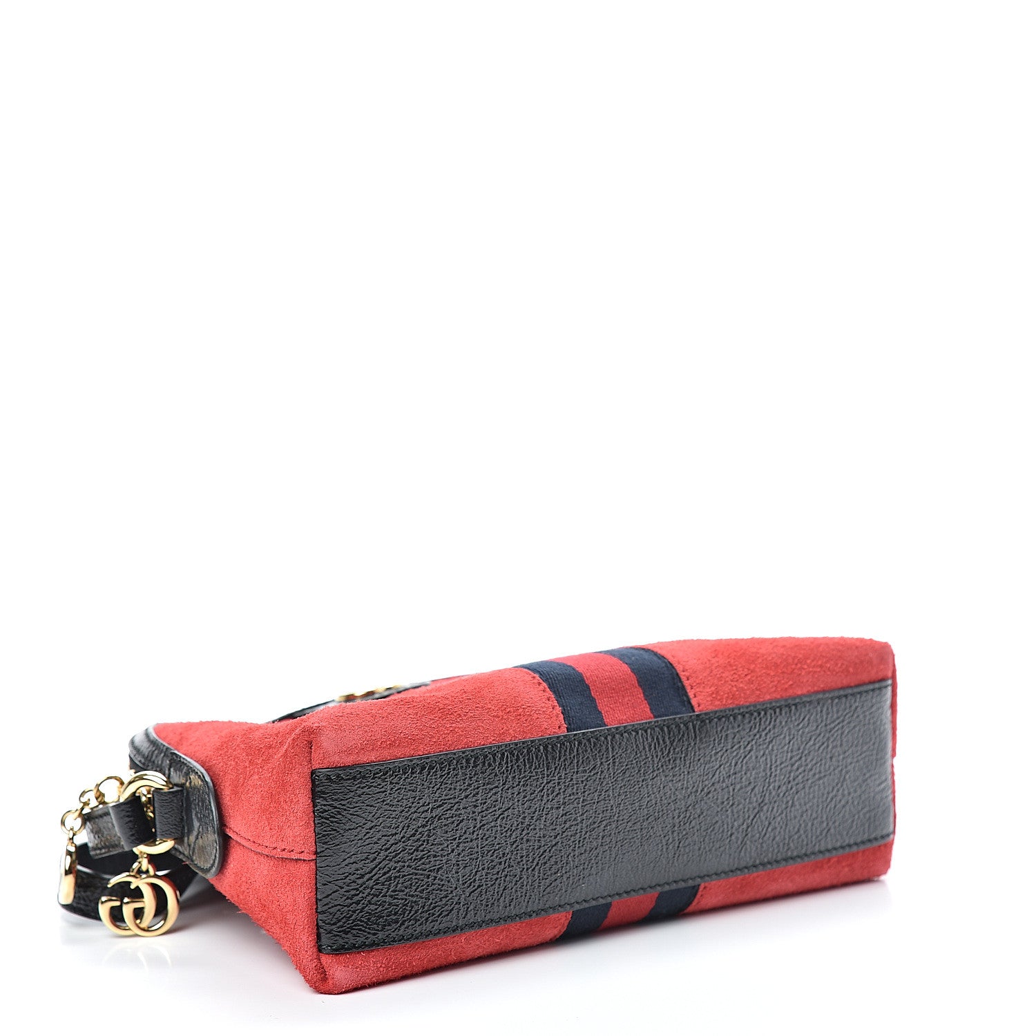 Gucci Suede Patent Web GG Small Ophidia Dome Shoulder Bag Hibiscus Red 3 of 9