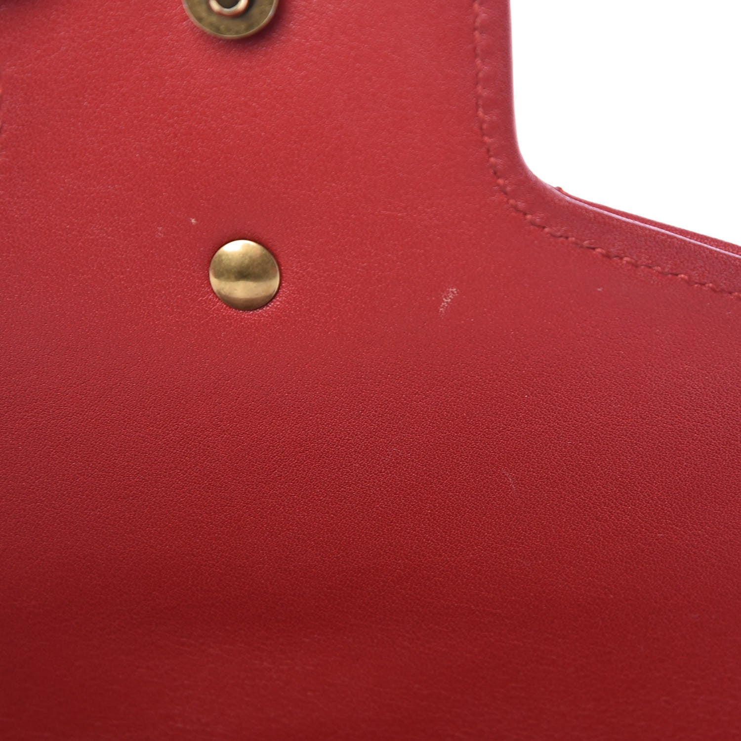 Gucci Calfskin Matelasse GG Marmont Chain Wallet Hibiscus Red 8 of 13