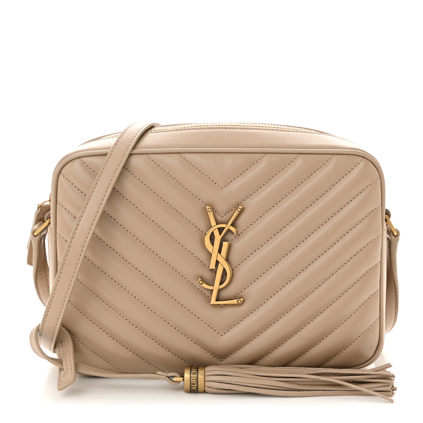Calfskin Matelasse Monogram Lou Camera Bag Dark Beige