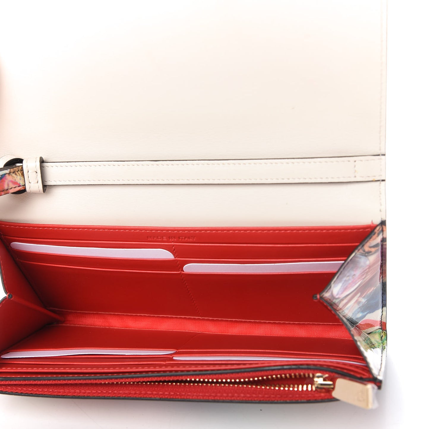 Patent Printed Collage Flap Wallet Multicolor