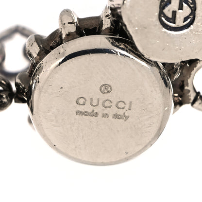 Gucci Metal Crystal Choker Necklace Silver Pink 5 of 5