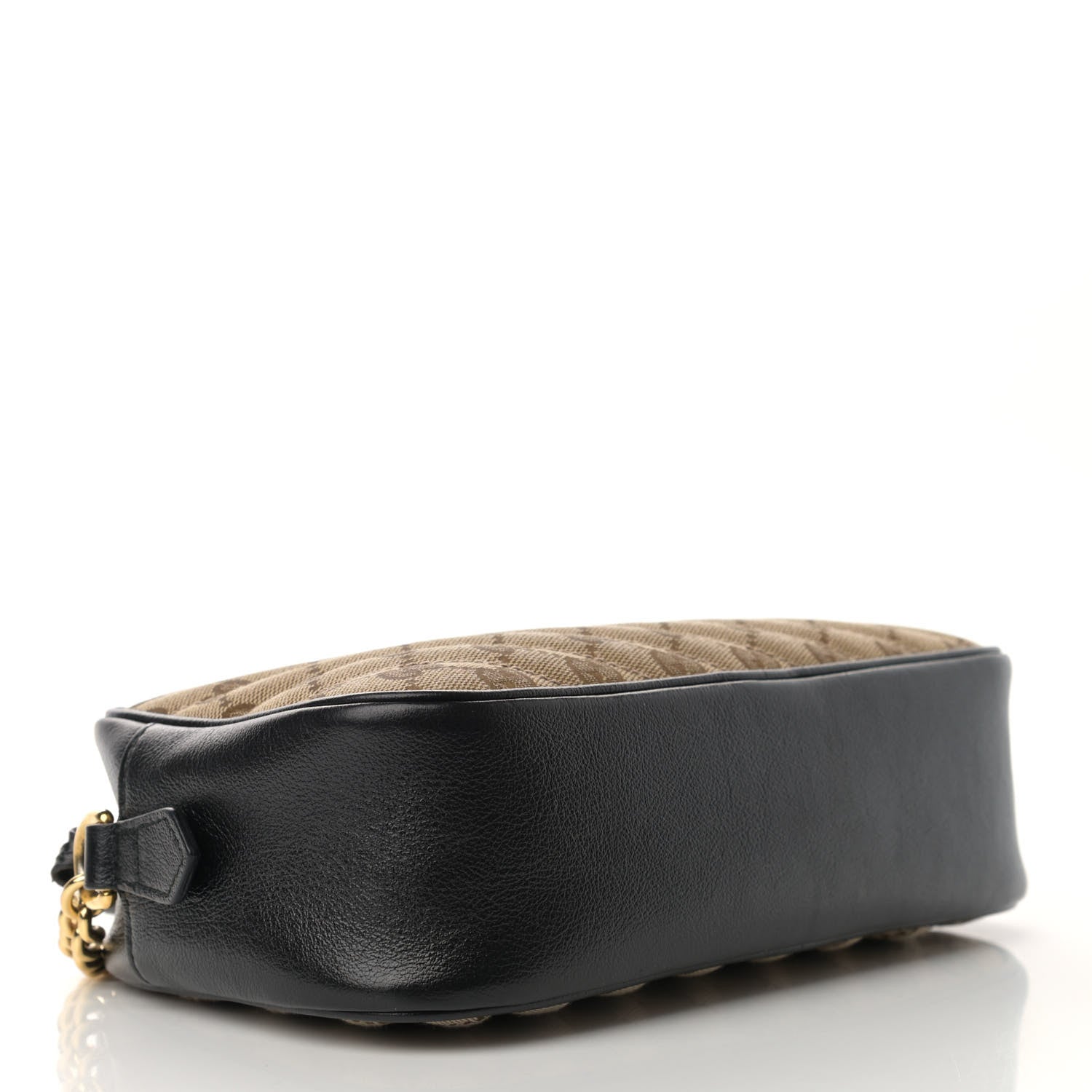 Gucci Monogram Matelasse Diagonal Small GG Marmont Chain Shoulder Bag Beige Black 4 of 12