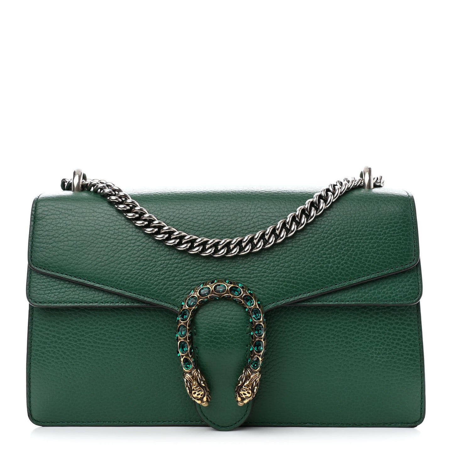Pebbled Calfskin Small Dionysus Shoulder Bag Emerald