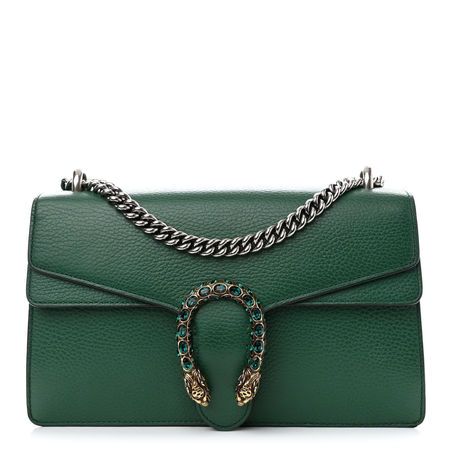 Gucci Pebbled Calfskin Small Dionysus Shoulder Bag Emerald 1 of 13