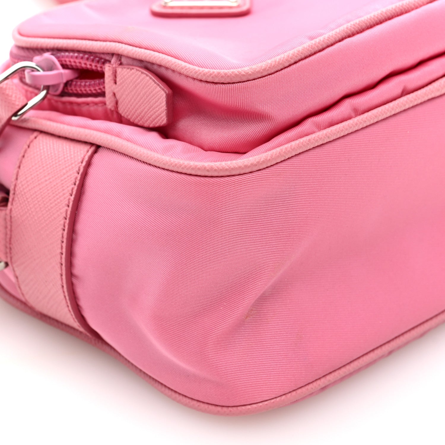 Prada Tessuto Nylon Saffiano Brique Crossbody Bag Re-Edition 2005 Begonia 8 of 9