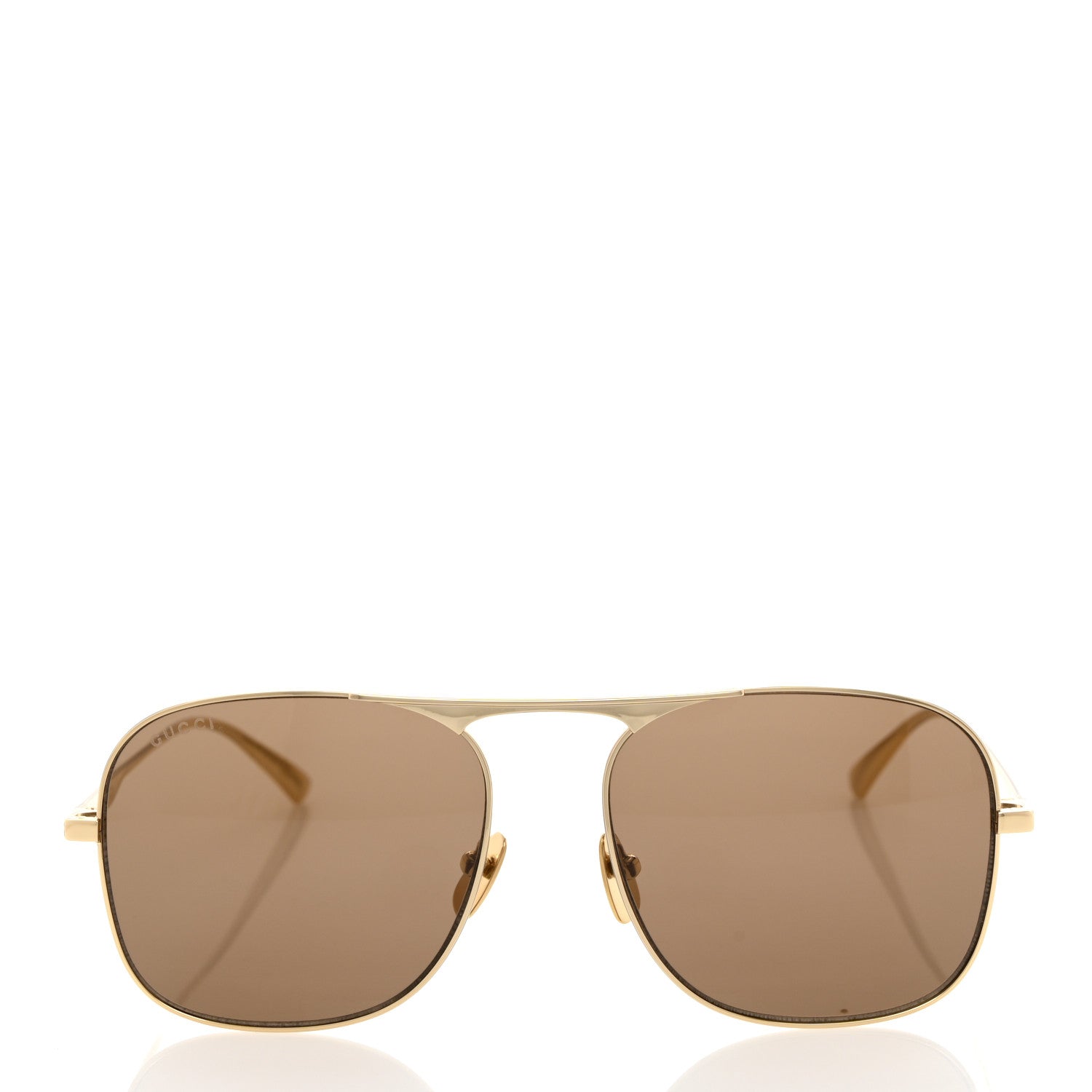 Gucci Square Aviator Sunglasses GG0335S Gold 2 of 8