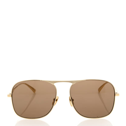 Gucci Square Aviator Sunglasses GG0335S Gold 2 of 8