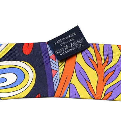 Hermes Silk Le Jardin de la Maharani Twilly Jaune Vif Bleu Violet 5 of 5