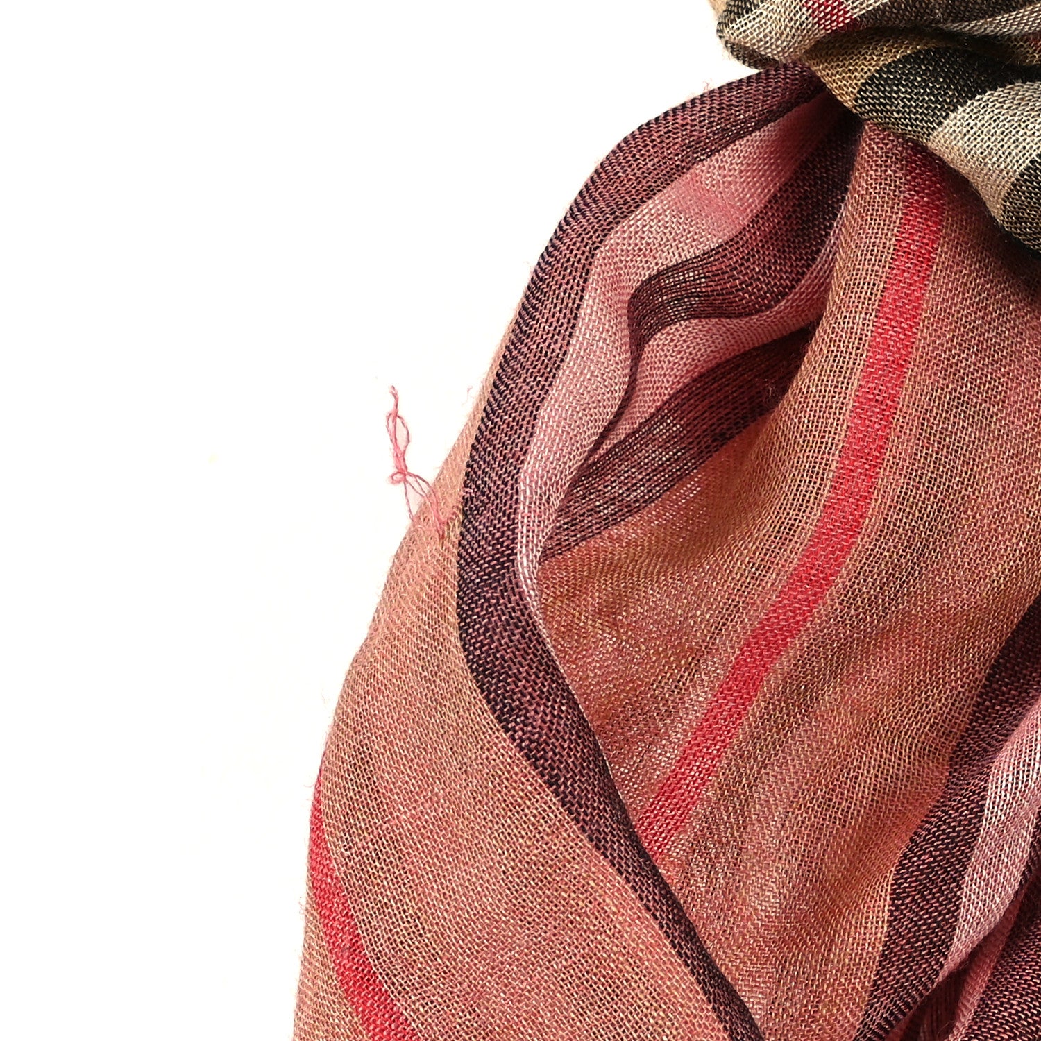 Burberry Wool Silk Gauze Ombre Giant Check Scarf Trench 4 of 5