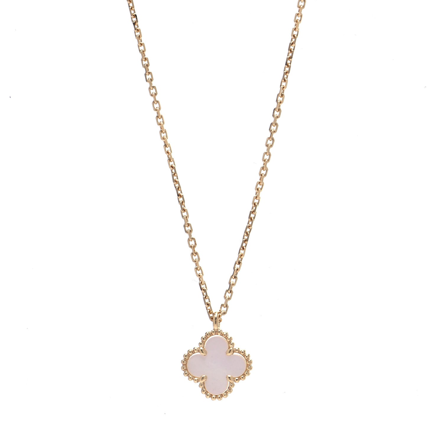 18K Yellow Gold Mother of Pearl Sweet Alhambra Pendant Necklace
