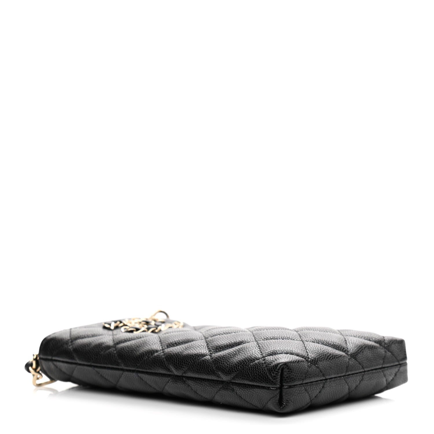 Chanel Caviar Quilted French New Wave Phone Holder With Chain Black 4 of 12