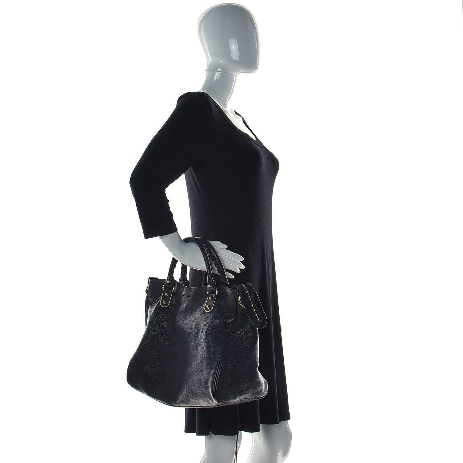 Balenciaga Chevre Gold Metallic Edge Hardware Velo Black 2 of 16