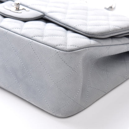 Chanel Iridescent Caviar Jumbo Double Flap Light Blue 7 of 10