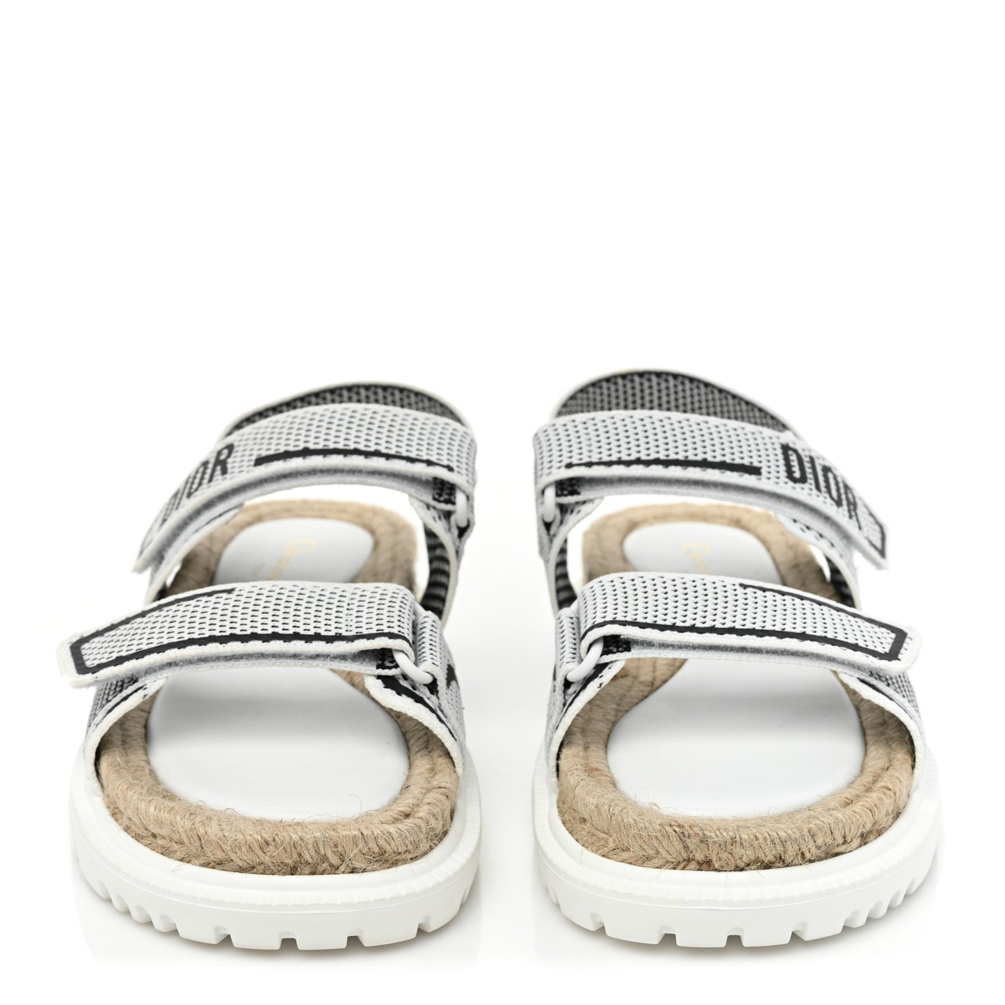 Technical Knit Jute Dioract 10mm Sandals 38 White Black