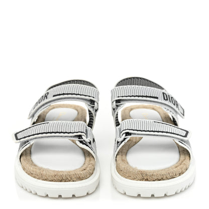 Christian Dior Technical Knit Jute Dioract 10mm Sandals 38 White Black 2 of 10