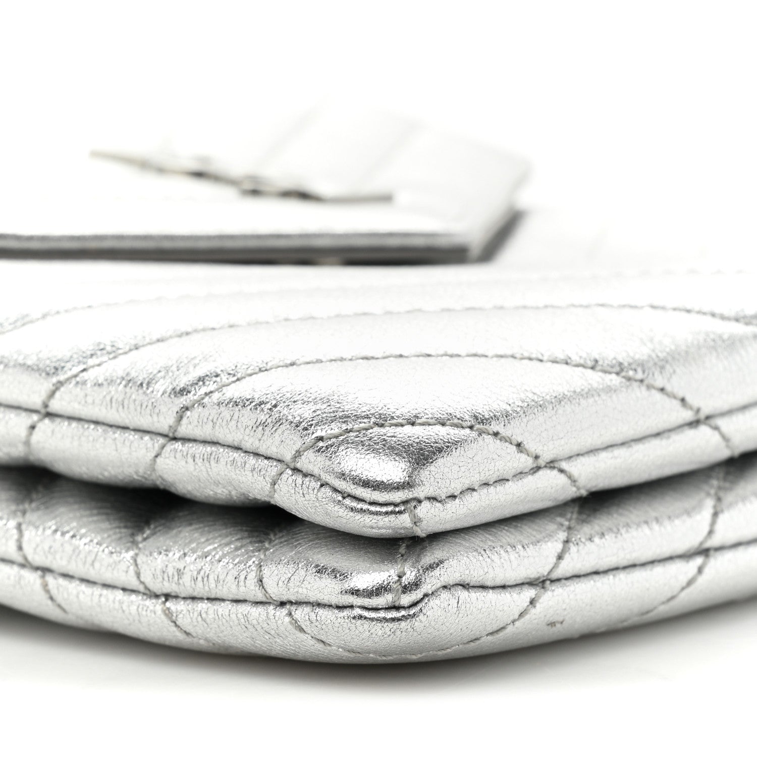 Saint Laurent Metallic Lambskin Quilted Double Flap Bag Silver 10 of 12