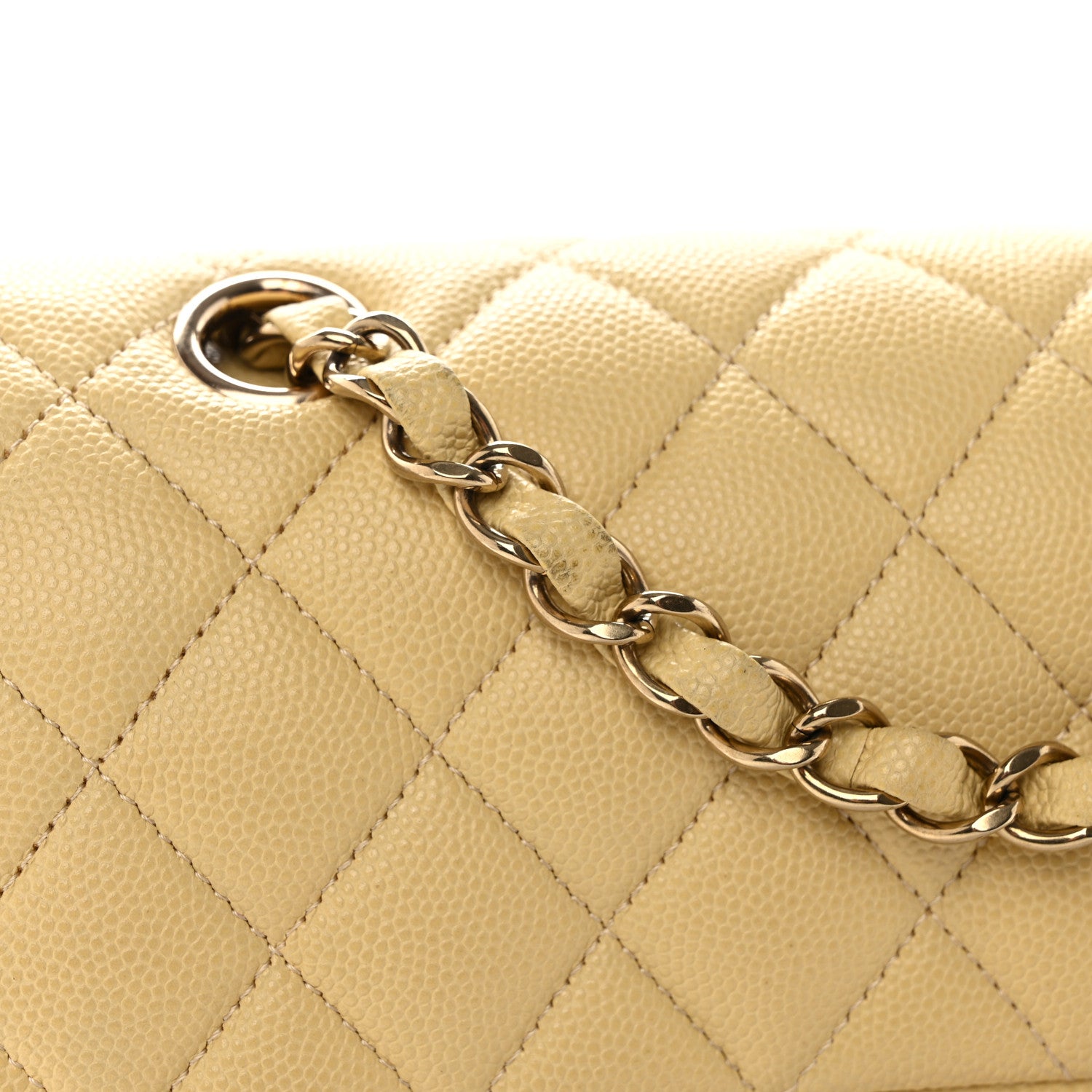 Chanel Caviar Quilted Small Double Flap Yellow 11 of 12