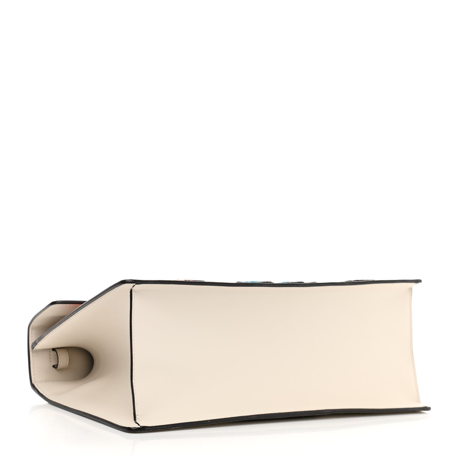 Gucci Calfskin Embroidered Medium Sylvie Top Handle Bag White 4 of 11