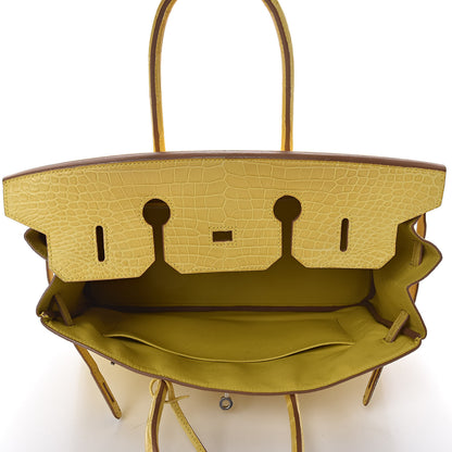 Hermes Matte Porosus Crocodile Birkin 35 Mimosa 14 of 39