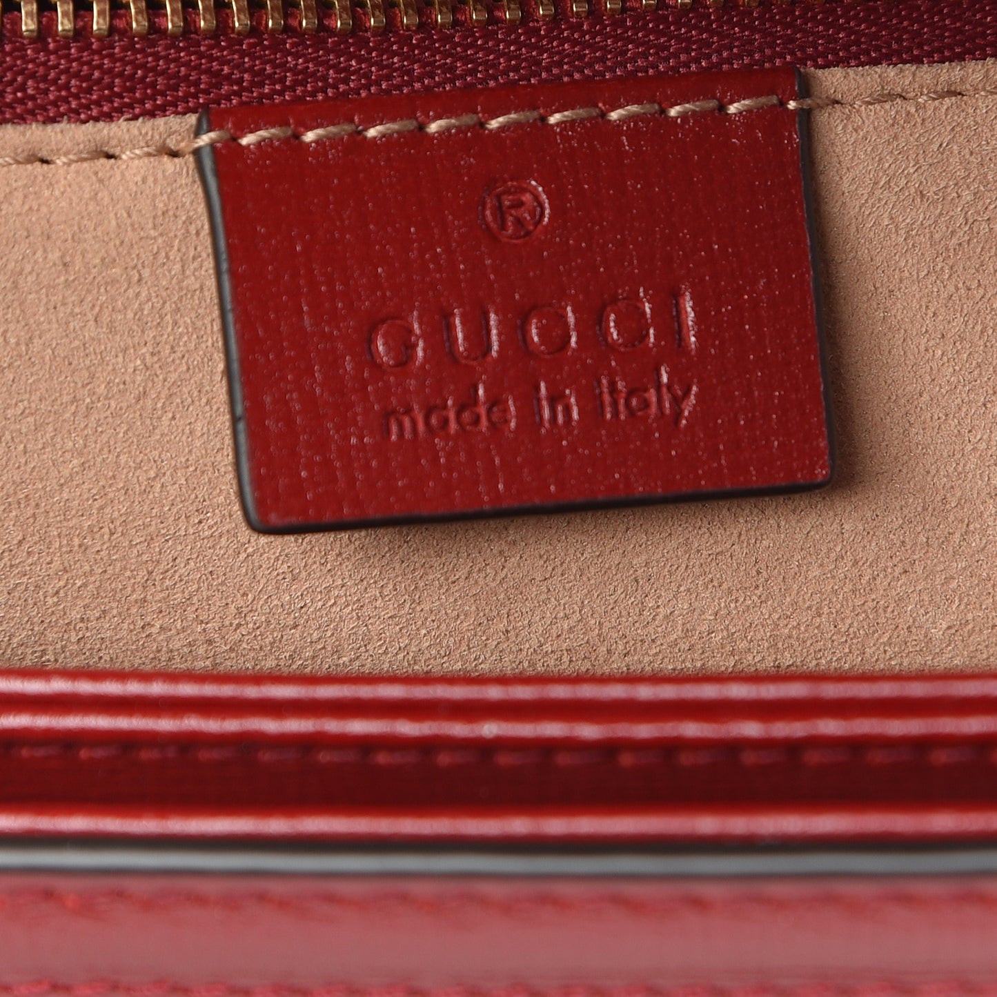 GG Supreme Monogram Azalea Calfskin Horsebit 1955 Shoulder Bag Beige Ebony New Cherry Red