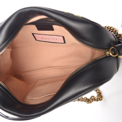 Gucci Calfskin Matelasse GucciGhost Medium GG Marmont Chain Shoulder Bag Black New Acquamarine 6 of 13