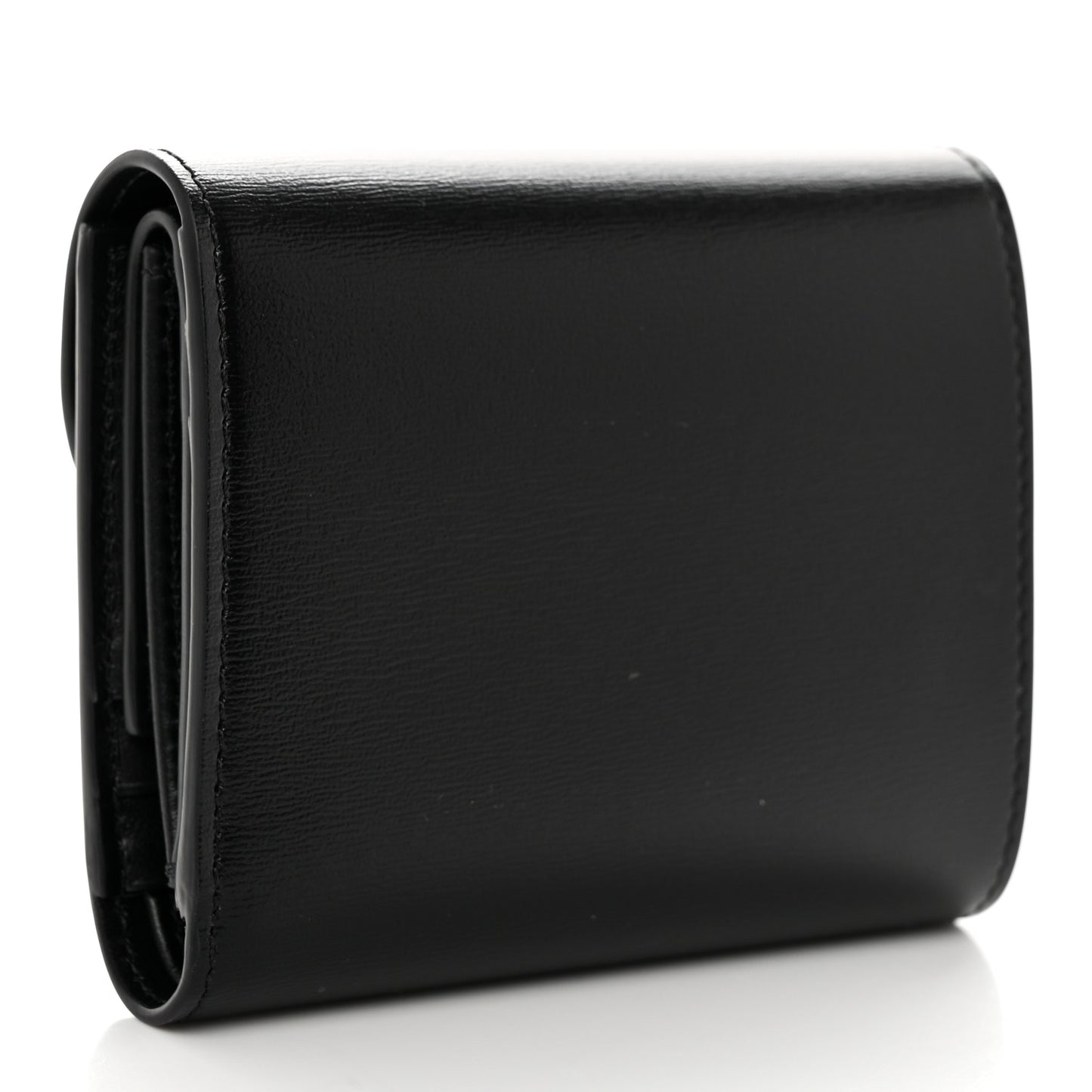 Shiny Calfskin Triomphe Small Wallet Black