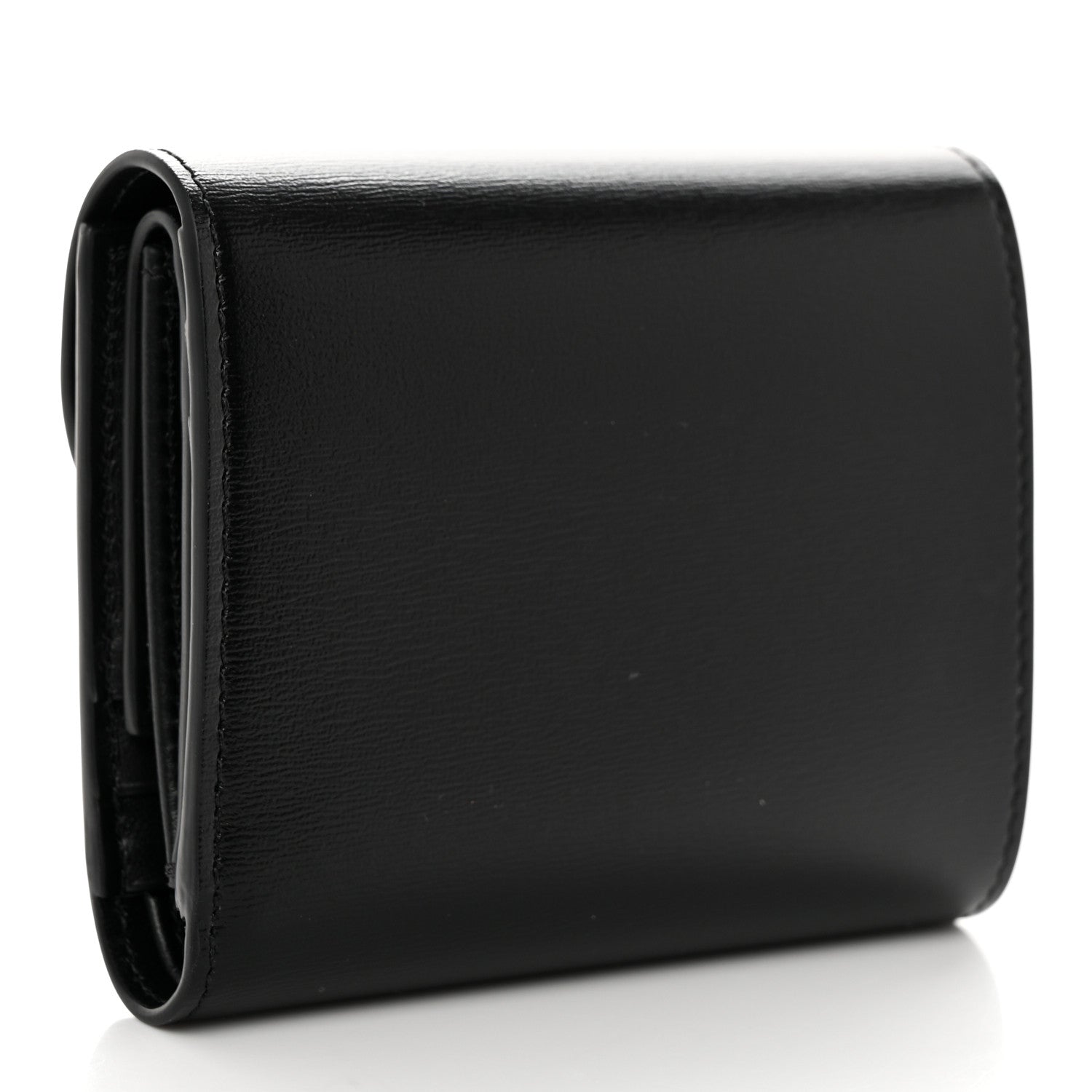 Celine Shiny Calfskin Triomphe Small Wallet Black 3 of 8