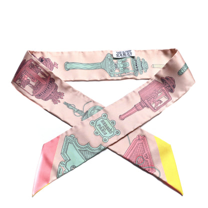 Hermes Silk Merveilleuses Lanternes Twilly Beige Rose Vert De Eau Jaune 1 of 4