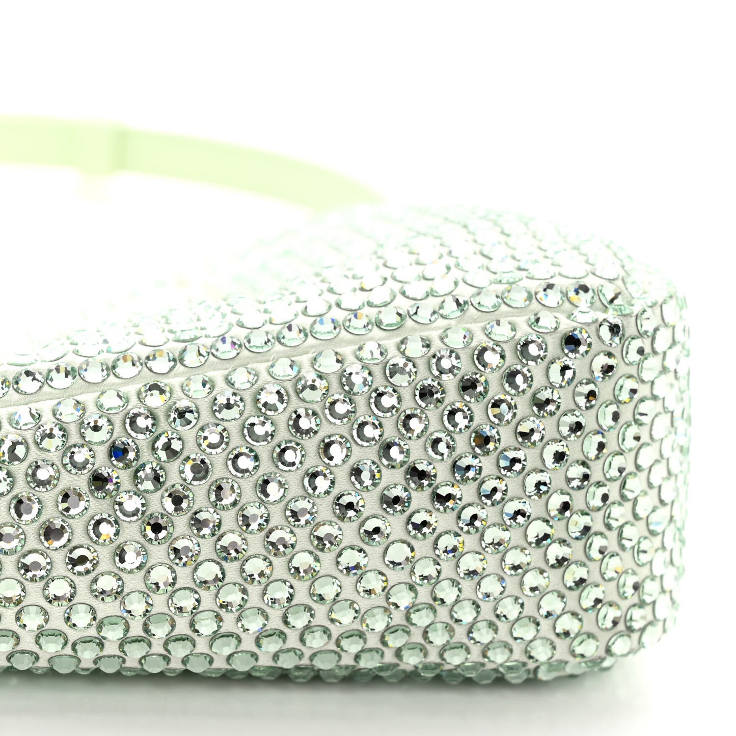 Satin Crystal Triangle Pouch Acqua